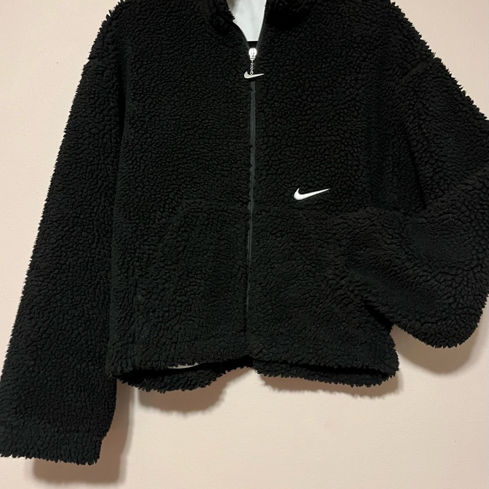 Nike Black and White Sherpa Jacket